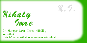 mihaly imre business card